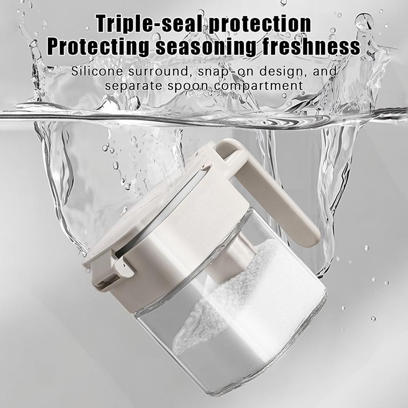 Герметичная стеклянная банка для приправ, влагонепроницаемый, герметичный контейнер для сахара и соли, пыленепроницаемые баночки для специй, бутылка, кухня