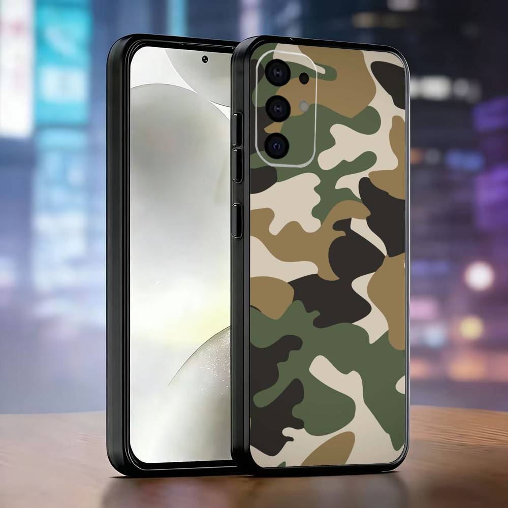 F-Мода C-Камуфляж Чехол для телефона Черный Силикон Мягкий Для Samsung S25,S24,S21,S22,S23,S30,Ultra,S20,Plus,Fe,Lite