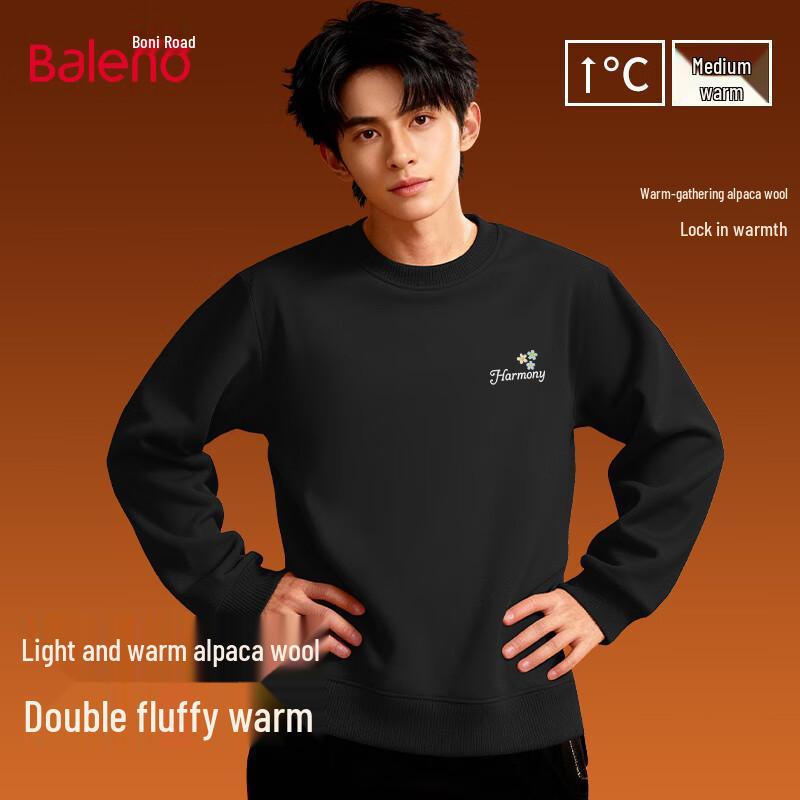 Baleno Men's Alpaca Fleece-Lined Pullover Sweatshirt