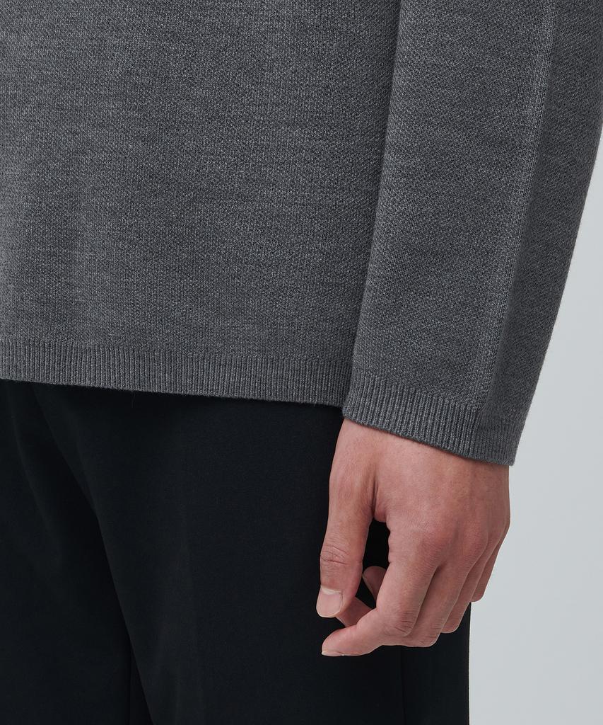 MUSINSA STANDARD Minimal Crew Neck Knit [Medium Gray]