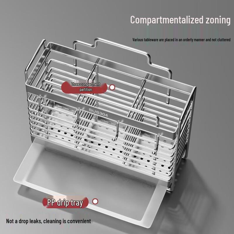 304 Stainless Steel Wall-Mounted Chopstick Holder