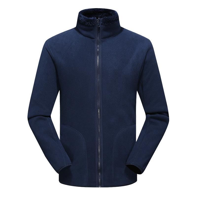 Унисекс флисовая толстая куртка - подкладка из кораллового флиса для осени и зимы