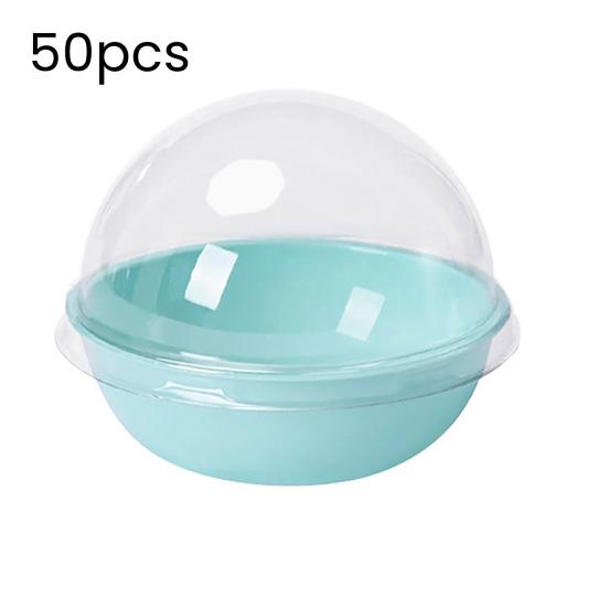 Набор из 50 шт. коробок для упаковки тортов, прозрачные пластиковые мини-коробки для кексов с надежной крышкой, подарочная коробка для выпечки для маленьких тортов, пирожных, десертов, печенья