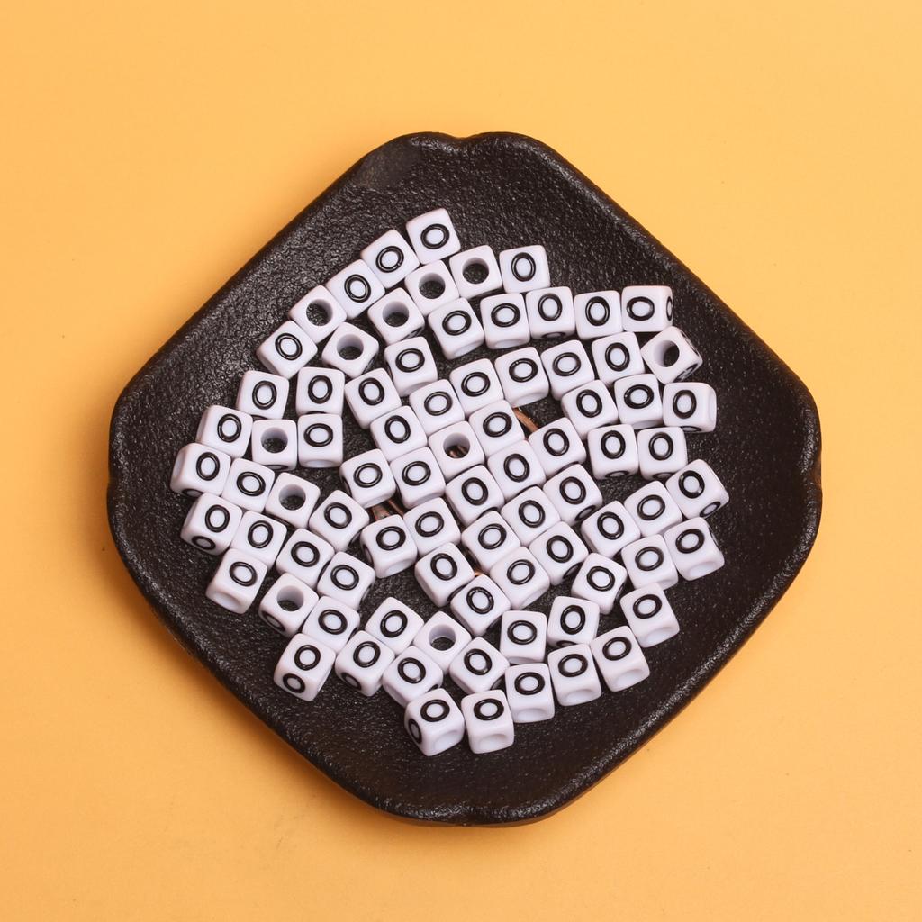 White Black Pendants Handcrafts Beading Material DIY 26 Letters Beads Bracelets Phone Chain 5.5mm Acrylic Big Hole Necklace DIY Jewelry Accessories