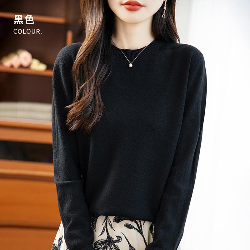Women S Ol Style Crew Neck Long Sleeve Pullover Knit Sweater