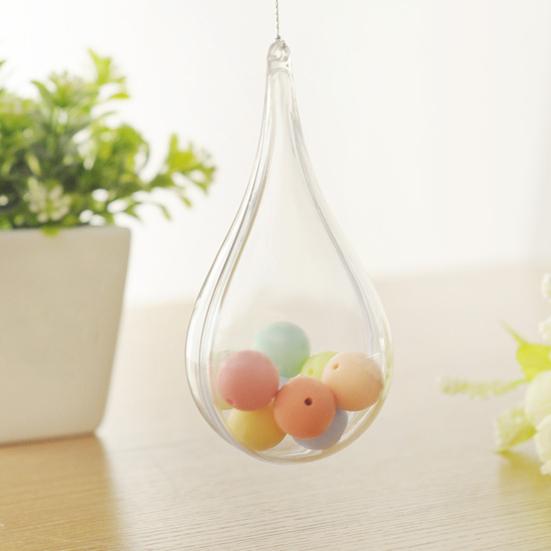 5 шт. елочные шары с отверстием, прозрачные небьющиеся каплевидные заполняемые прозрачные декоративные шары, подвесные украшения