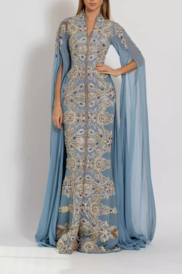 Casual Kaftan Gown Long Dubai Bridesmaid Abaya Maxi Moroccan Wedding Dress