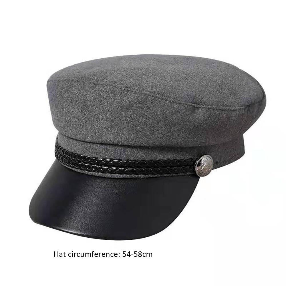 Octagonal Warm Beret Hat British Retro Duck Tongue Caps Fashion Flat Top Cap Outdoor Travel