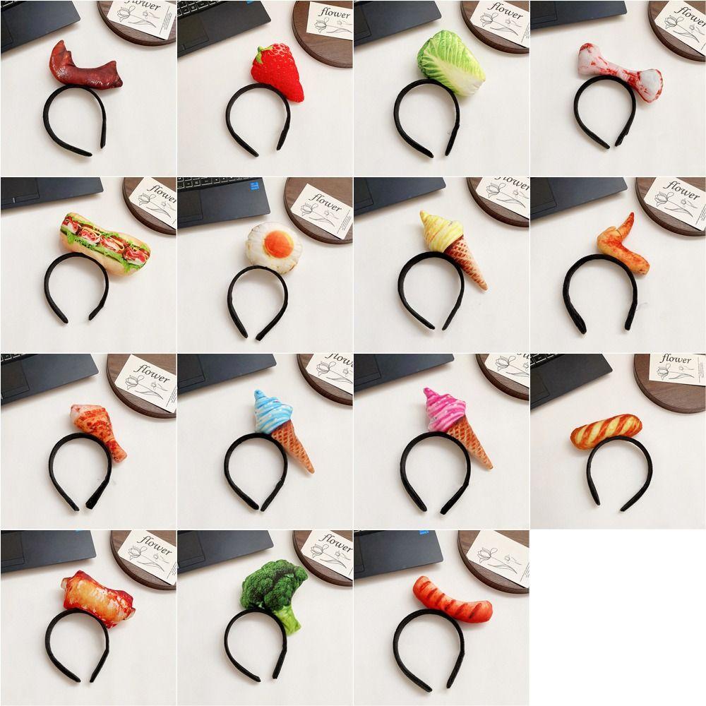 Vegetable Simulated Food Hair Hoop Strawberry Hotdog Headband Personality   Party