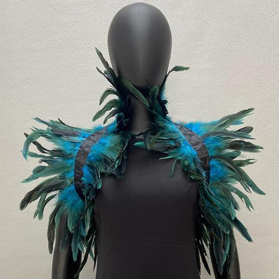 Faux Feather Shawl Shoulder Wrap Cape Soft Adjustable Retro Gothic Collar Cosplay Party Stage Performance Faux Feather Scarf Dancer Costume