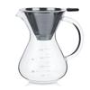 Richer-R 400ml Glass Hand Drip Coffee Pot with Stainless Steel Filter, Heat-Resistant Glass, Handheld Coffee Dripper with Thick Handle, Insulated,
