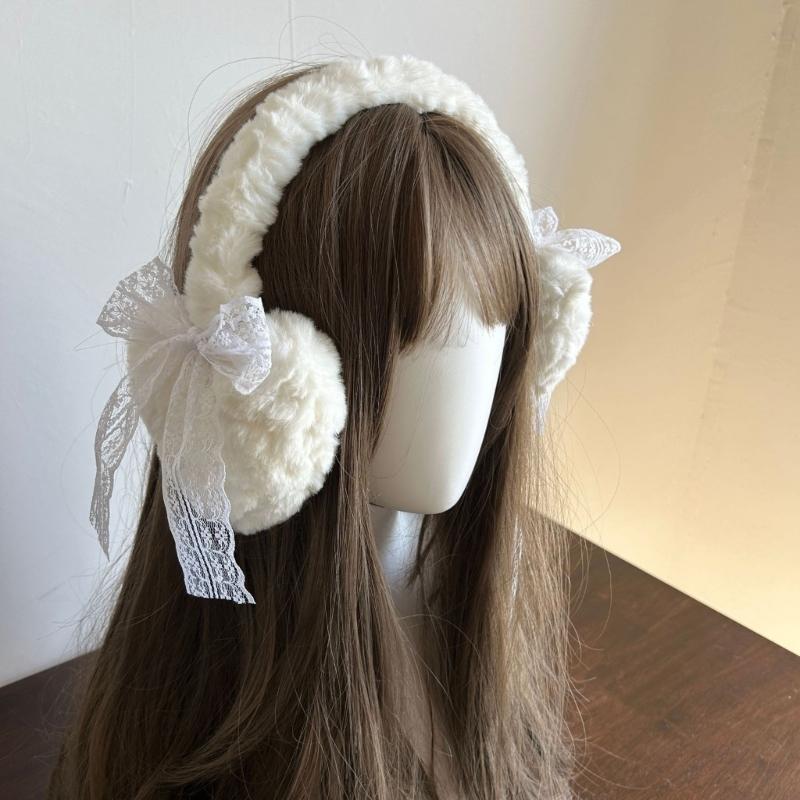 Плюшевые наушники Bowknot для холодной погоды, модные защитные наушники, толстые меховые наушники для женщин, катания на лыжах, пешего туризма