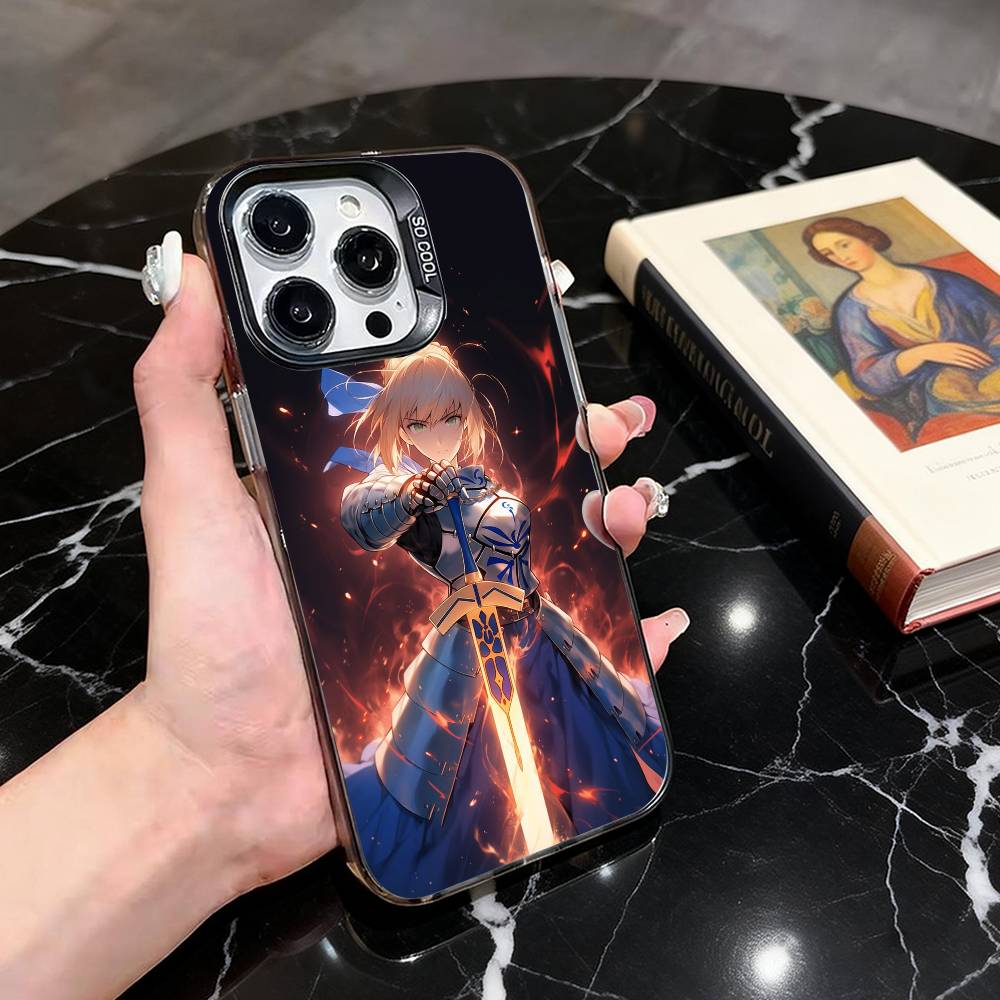 Чехол для телефона Fate Z-zero Stay Night крутой S-Saber Для iPhone 17,16,15,14,13,12,11 Plus,Pro Max,Цветной Посеребренный Внутренний Чехол
