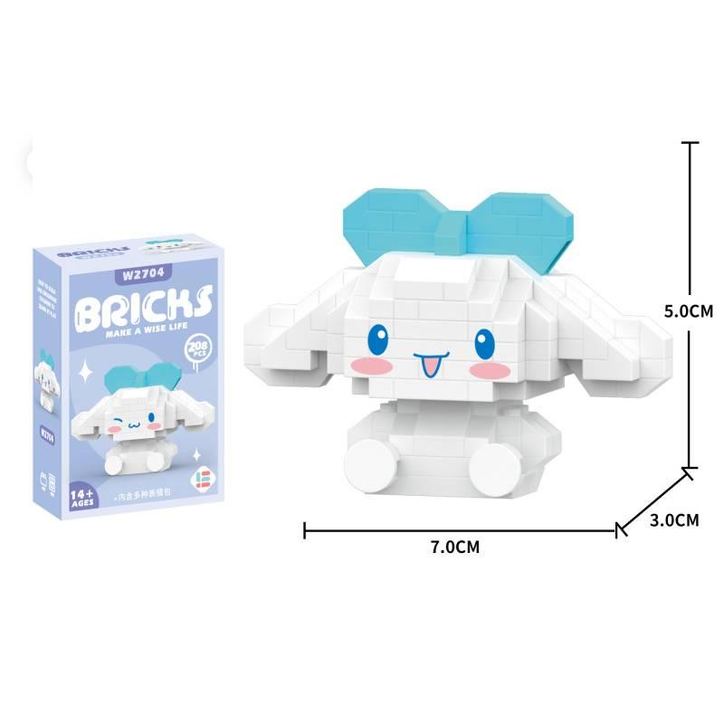 Плюшевые игрушки-головоломки Sanrio, мини-алмазы, конструктор