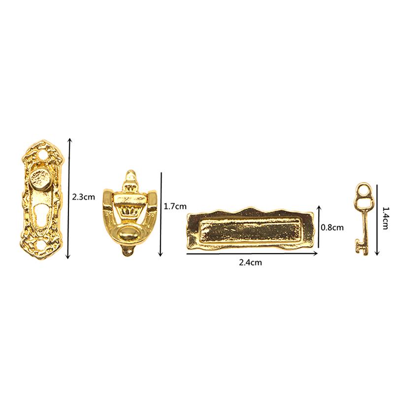 1 set 1:12 Dollhouse Hardware Miniature Metal Door Knocker Furniture Accessories DIY Accesorios para muñecas