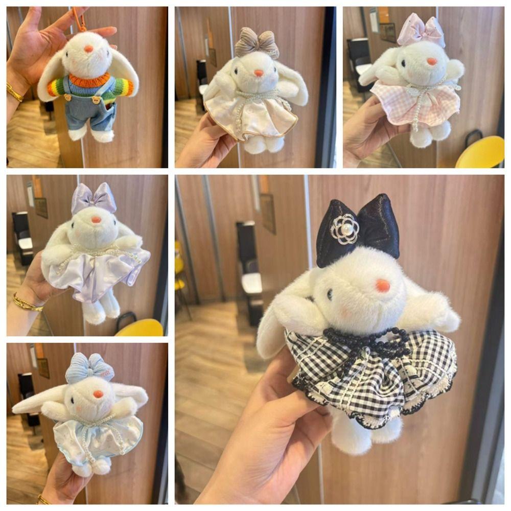 19cm Rabbit Pendant Soft Plush Rabbit Key Ring Lovely Plush Keychains Girls Gift