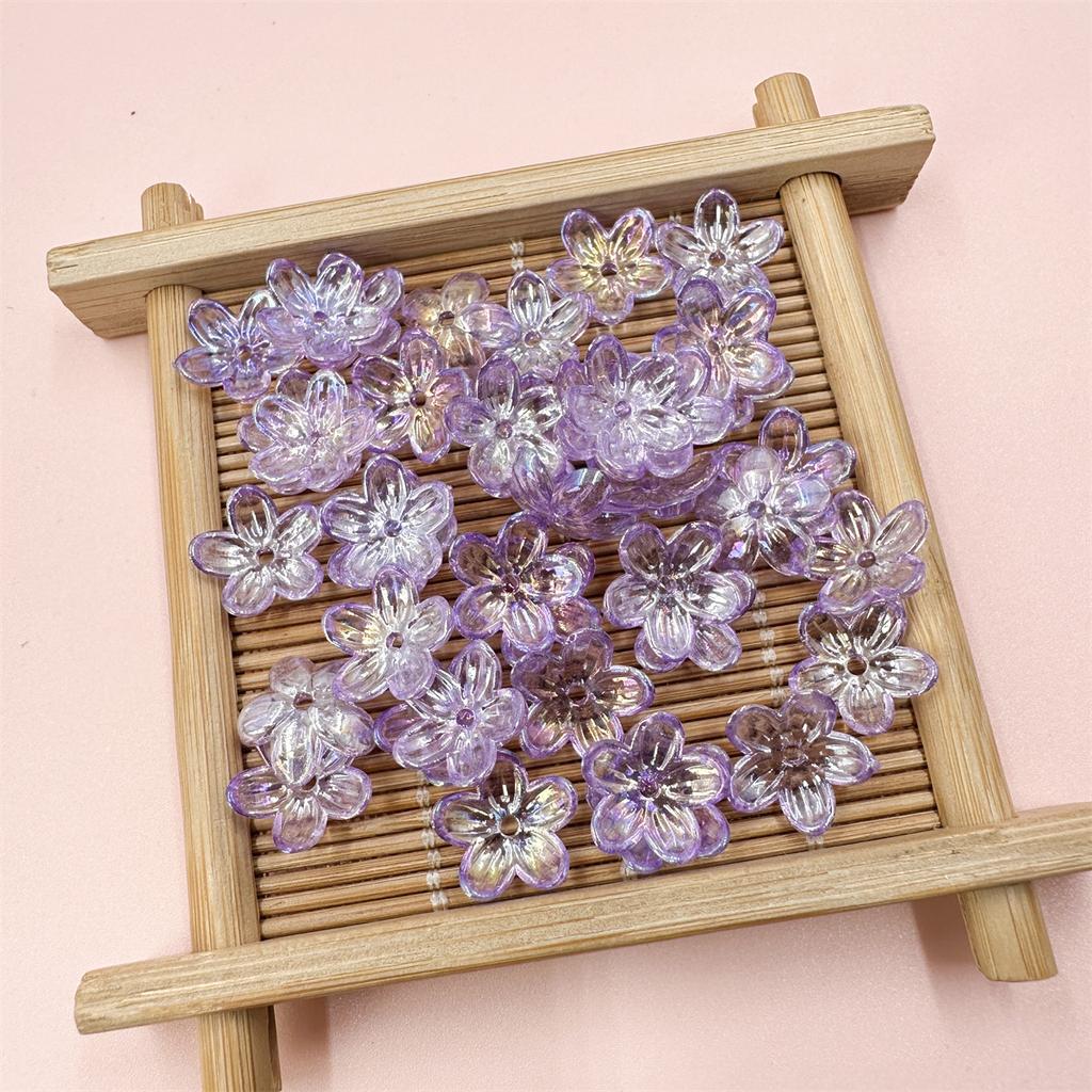 100 шт., прозрачные, около 12 мм, свободные бусины, материал ручной работы, пятилепестковый цветок, акриловое покрытие, цветной пластик, ювелирные аксессуары, цветочек