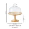 Wooden Tall Feet Cake Stand Glass Cover Cake Pan Dessert Plate Bread Pan Decorative Frame Display Stand Fruit Plate Snack Tray