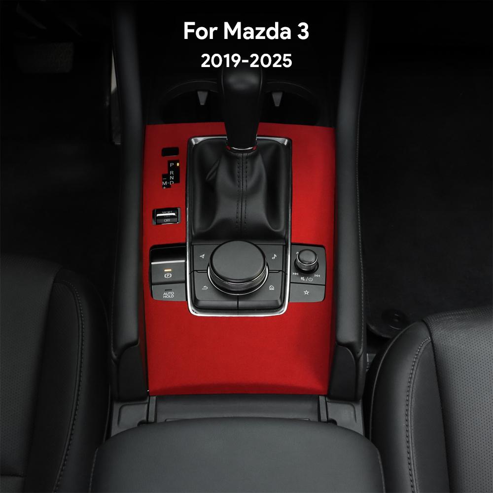 Suede Gear Shift Panel Cover for Mazda 3 BP 2019-2025 Mazda3 Axela Interior Gear Shift Collar with Sport Button