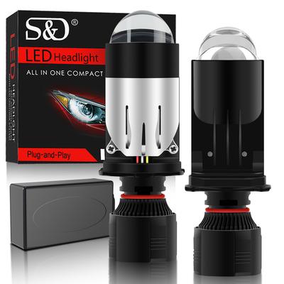 2 шт. H4 Светодиодные Двойные Проекторные Линзы Мини Canbus 9003 HB2 80 Вт 80000 Лм Автомобильные Лампы Головного Света Дальний Ближний Свет 12 В 24 В 6000 К Автомобили Мотоциклетная Фара