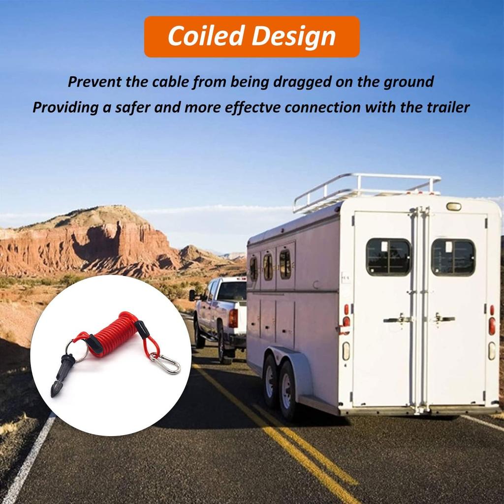 bestune Trailer Breakaway Cable Replacement - 4 Ft Brake Away Cable with Pin for Breakaway Trailer Systems