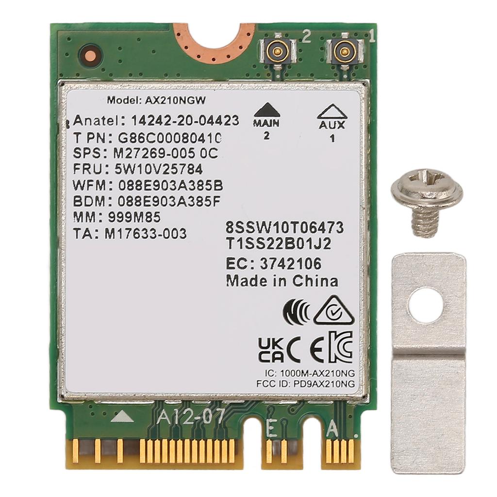 NGFF Network Card AX210 Standard NGFF M2 Triple Band 2.4G 5G 6G BT 5.2 MU MIMO WIFI6E Network Card