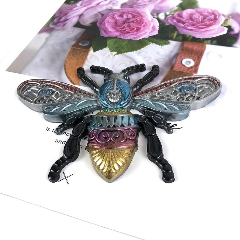 Glossy Large Bees-shape Ornaments Silicone Epoxy Resin Mold DIY Keychain Pendant Jewelry for Valentine Gift Craft