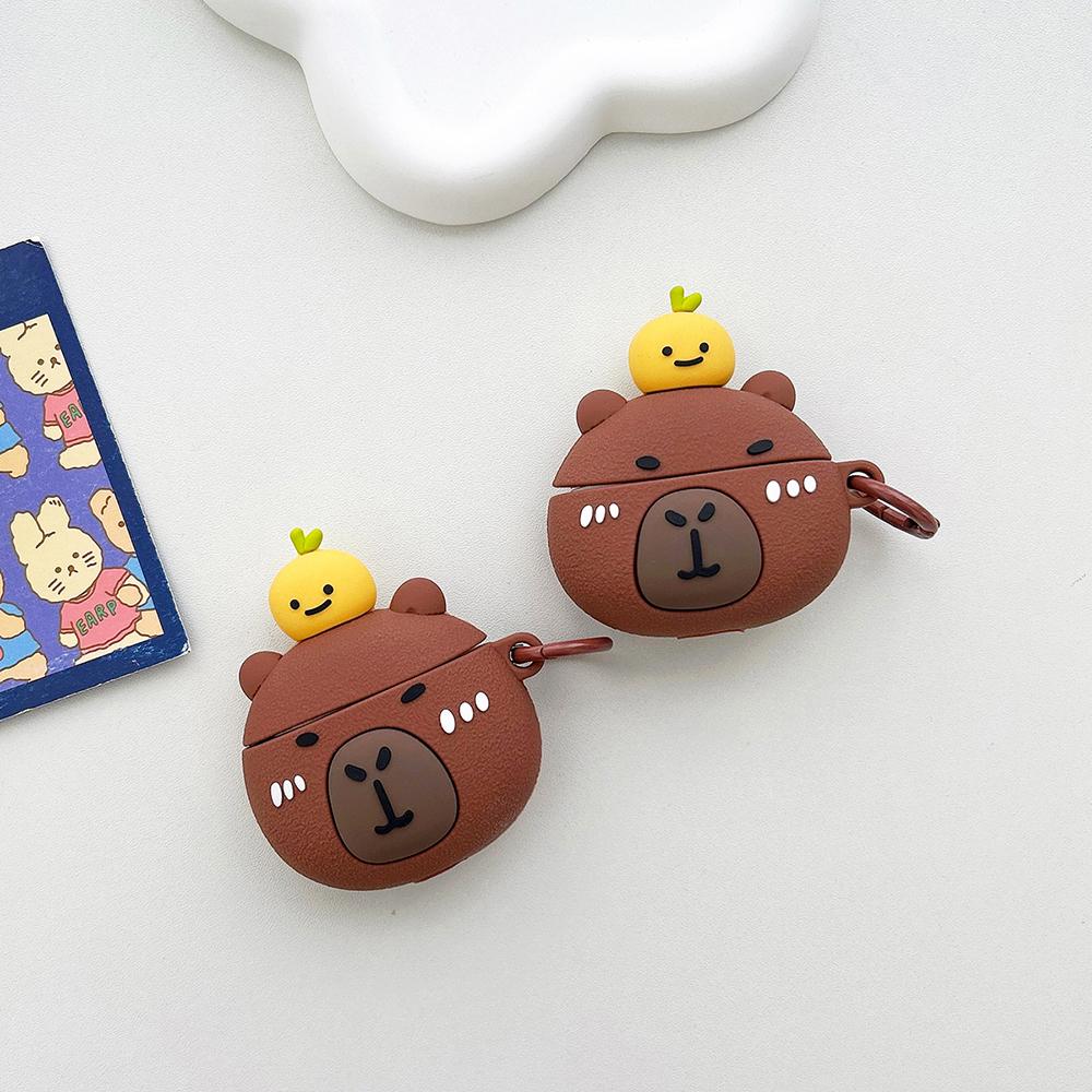 Мультяшный силиконовый чехол для наушников Bluetooth для Airpods 1/2/3/Pro защитный чехол милый чехол для гарнитуры Capybara для Airpods Pro 2