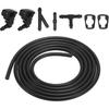 Motoforti Front Windshield Washer Nozzles Kit, Windshield Washer Hose, for Ford Edge 2007-2011, with 3pcs Connectors, Plastic, Rubber, 8S4Z17603AA,