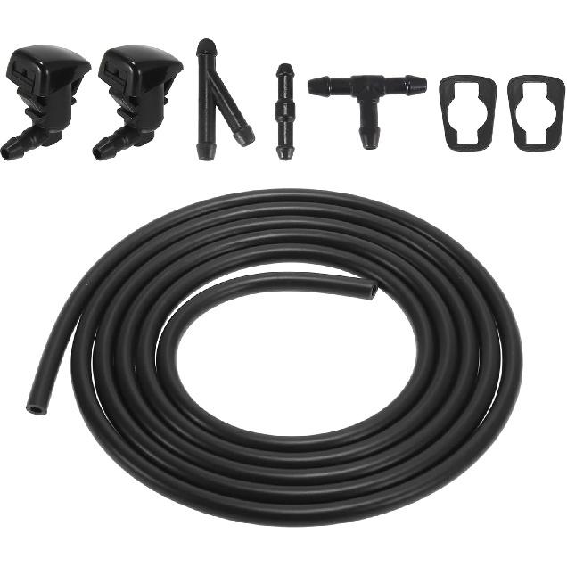 Motoforti Front Windshield Washer Nozzles Kit, Windshield Washer Hose, for Ford Edge 2007-2011, with 3pcs Connectors, Plastic, Rubber, 8S4Z17603AA,