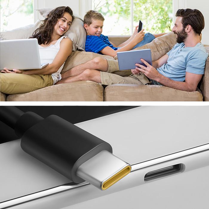 Qoltec GaN POWER PRO Charger | 1xUSB-C | 45W | 5-20V | 2.25-3A | Laptop | Smartphone | Black