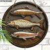 Retro Wooden Sign with Salmon Pattern Design - Charming Decorative Plaque - Ideal for Garden, Restaurant, Home Decoration
