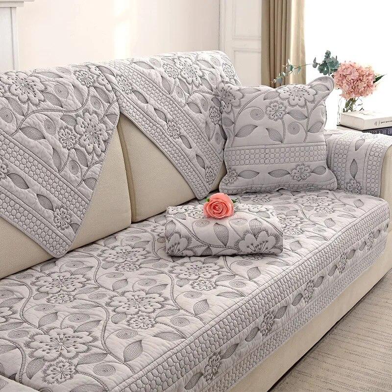 Хлопчатобумажная подушка для дивана, противоскользящее полотенце для дивана, зимнее украшение для гостиной, наволочка, толстая спинка, чехол для дивана, наволочка