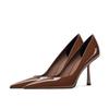 High Heels Women's Stiletto Patent Leather Internet Celebrity Pointed Large Size Small Size Professional Shoes
