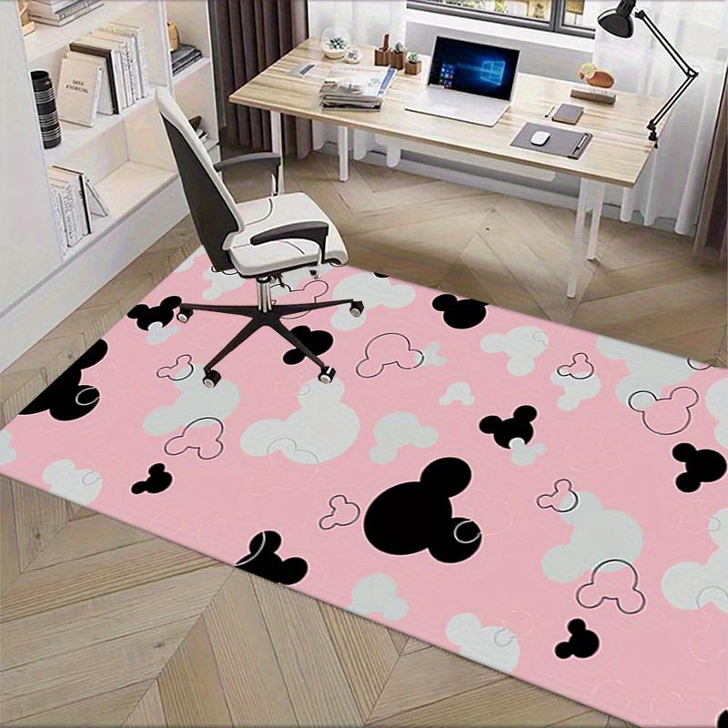 Office Rug Mickey Mouse, Pink Background theme 3D Printed Anti-Slip Rug-Machine Washable for Living Room