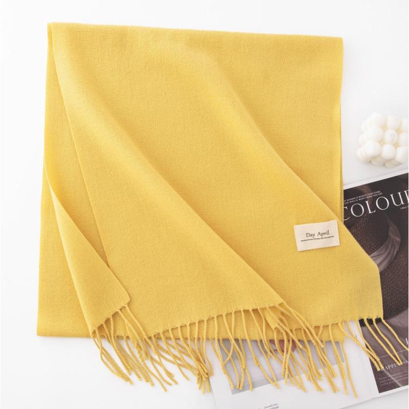 New Solid Color Maillard Imitation Cashmere Scarf for Women Autumn and Winter High End Warm Shawl Simple Scarf