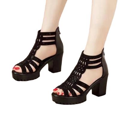 Женские летние сандалии с открытым носком, сандалии на наклонном каблуке, повседневные сандалии больших размеров