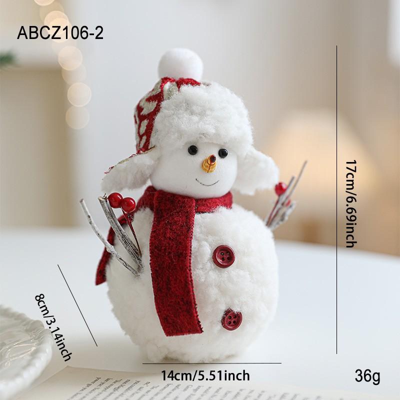 Plush Foam Snowman Figurine Christmas Desktop Decor Cute Doll Window Holiday Atmosphere