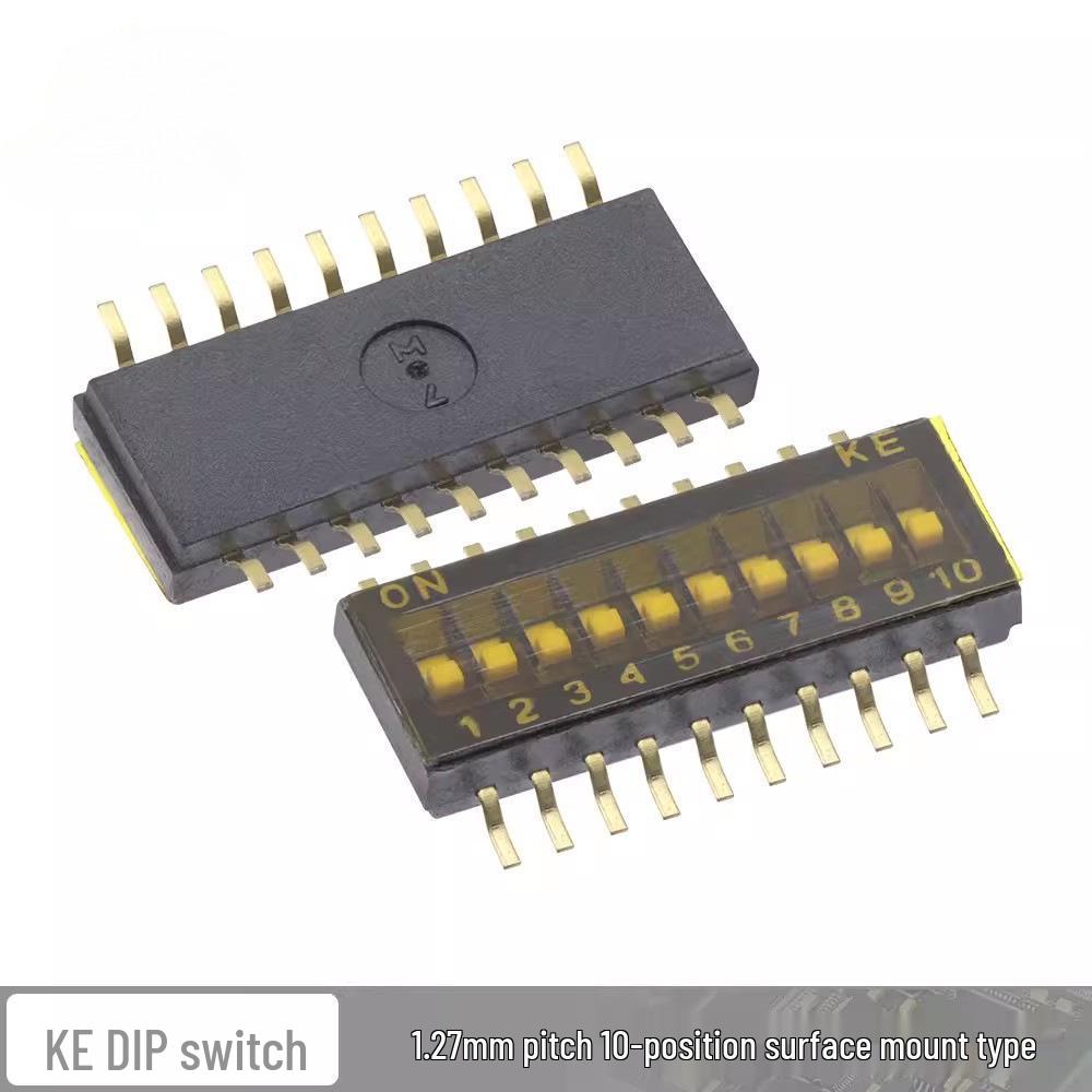 1.27MM Black SMT Flat Toggle DIP Switch, 2-10 Positions (DSHP03TSGER)