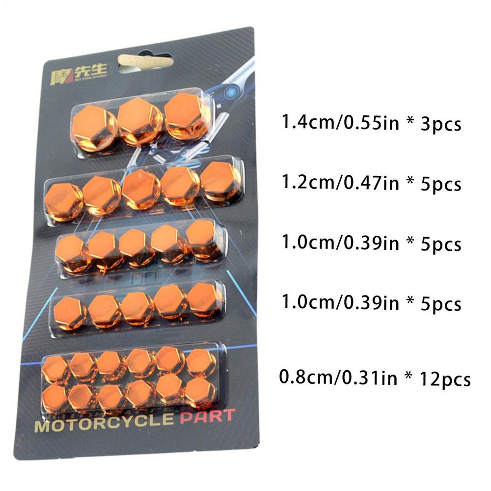 Motorcycle Nut Bolt Cover Motorcycle Screw Hat Cover 30PCS/Set Screw Nut Bolt Covers Rustproof Engine Nut Bolt Cover