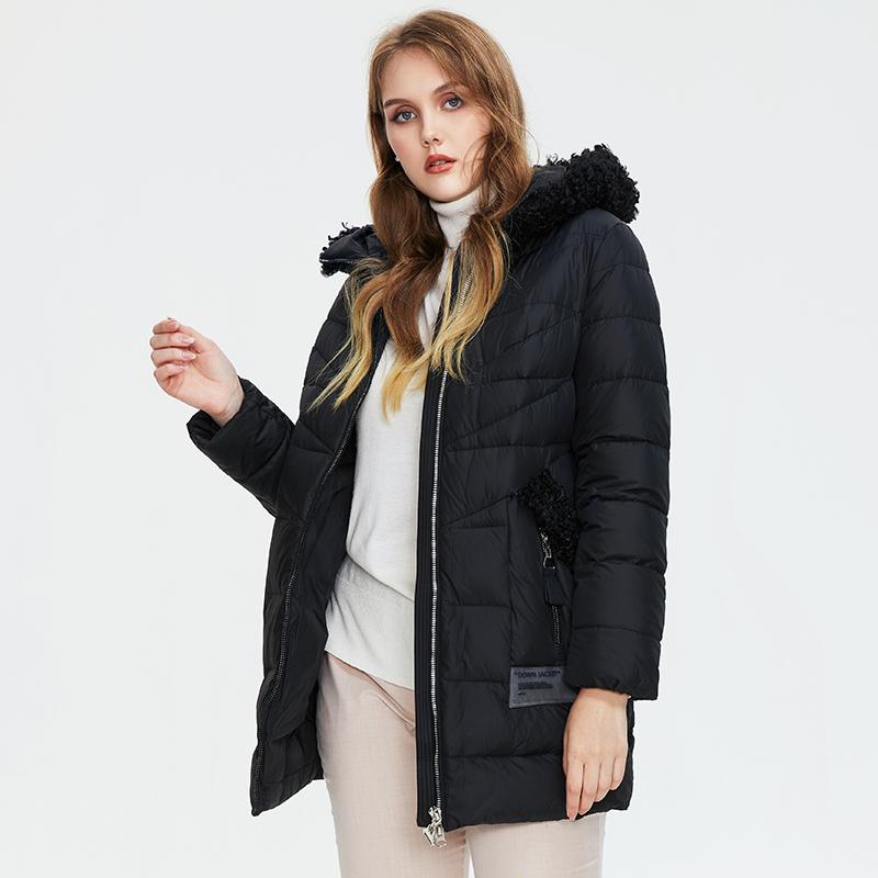 Astrid Зимнее женское пальто средней длины с меховым воротником, пуховик, парка с капюшоном, модная верхняя одежда