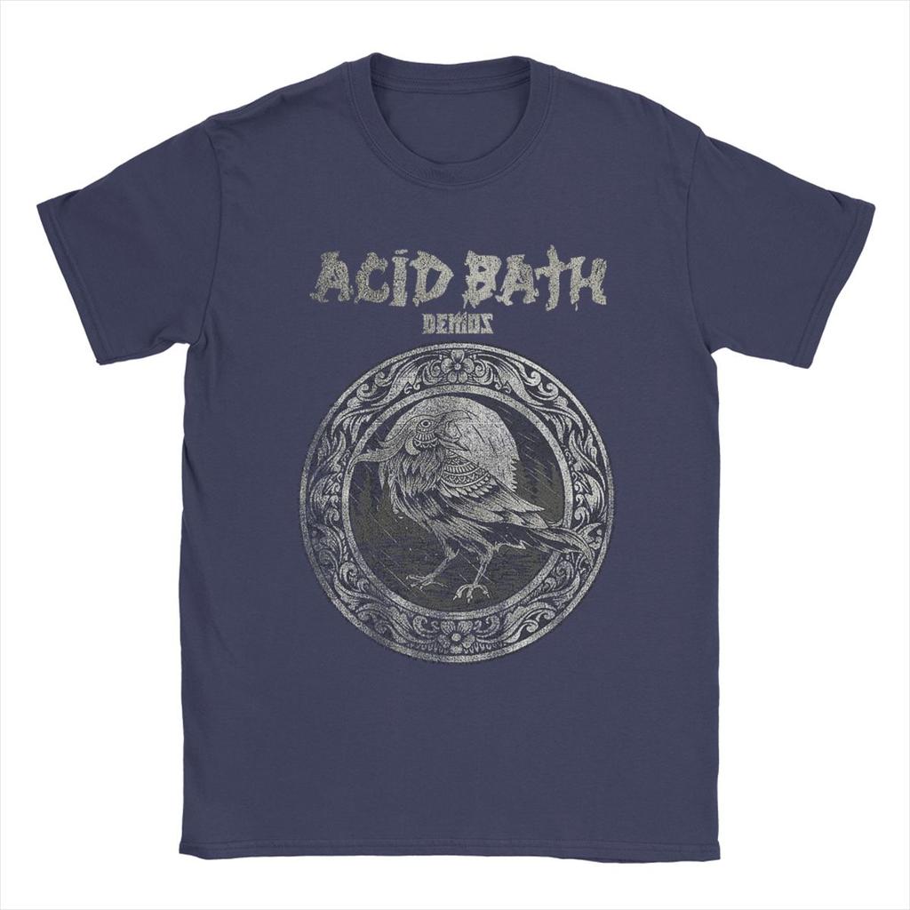 Мужские футболки Acid Bath Хипстерская футболка из чистого хлопка Футболка с коротким рукавом Футболки с круглым вырезом Одежда Лето
