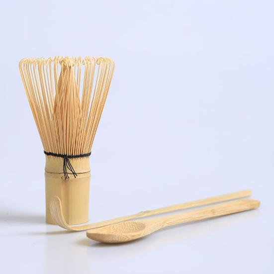 Bamboo Matcha Whisk with Tea Pick Teaspoon Handmade Traditional Japanese Chasen Stirring Brush for Matcha Tea Natural Bamboo Matcha Stirrer