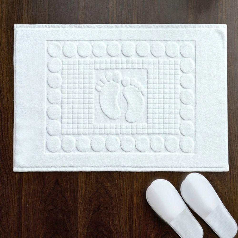 50*80cm Bathroom Mat White Feet Towel Bath Rug Shower Mat Hotel