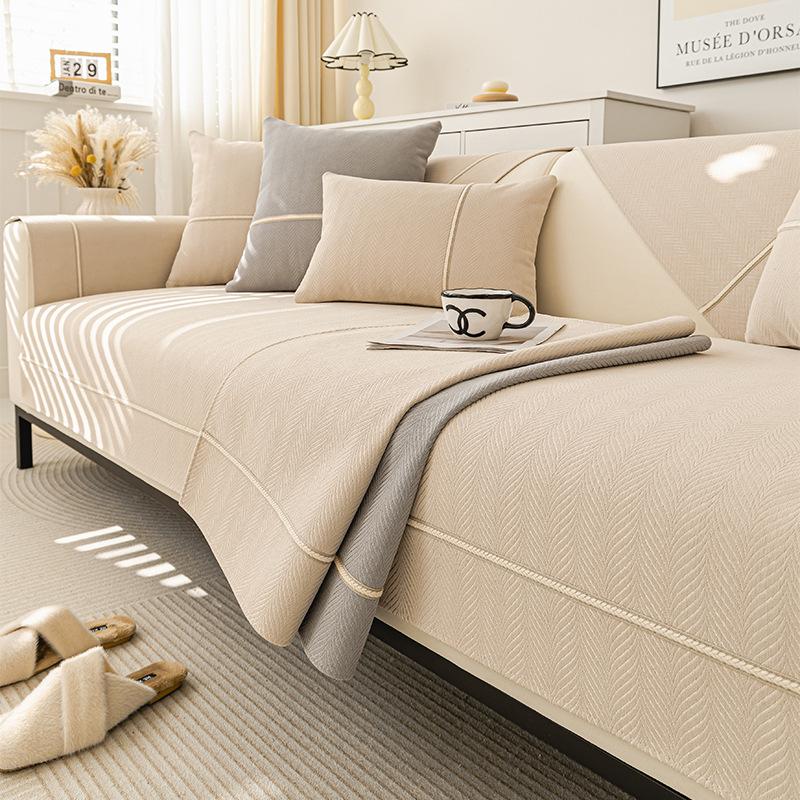 Подушка для дивана, простая современная нескользящая универсальная подушка для дивана Four Seasons для гостиной, кремовая ветрозащитная спинка, кожаный чехол для дивана, полотенце