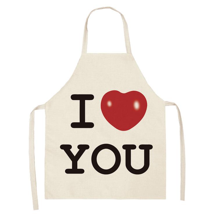 New Printed Women's Kitchen Apron Anti-stain and Oil-proof Linen Apron Dress Men's Chef Cooking Apron Cleaning Children's Apron