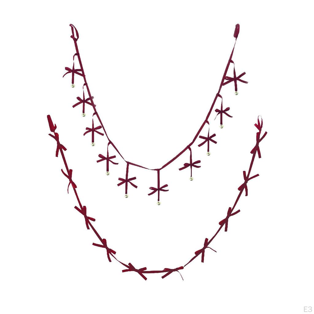 Christmas Bow Banner Decoration 78.74inch Backdrop Hanging Bowknot Garland for Home Wall Dining Room