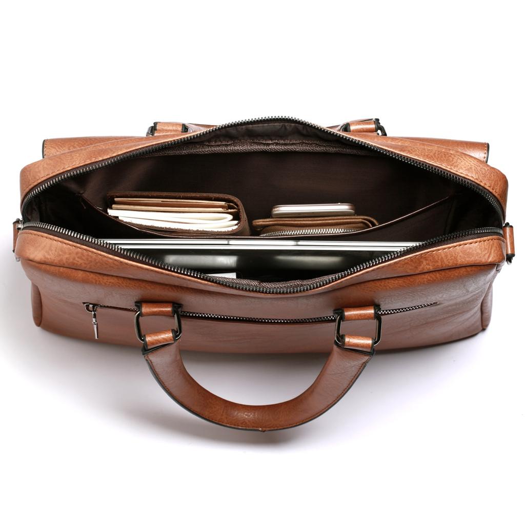 WEIXIER Business Shoulder Bag Men Messenger Bag Vintage PU Leather Crossbody Bag for Male Fashion Casual Man Handbags Briefcase