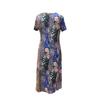 Women's Casual Dress Loose Printed Mid-sleeved V-neck Ethnic Style Dress