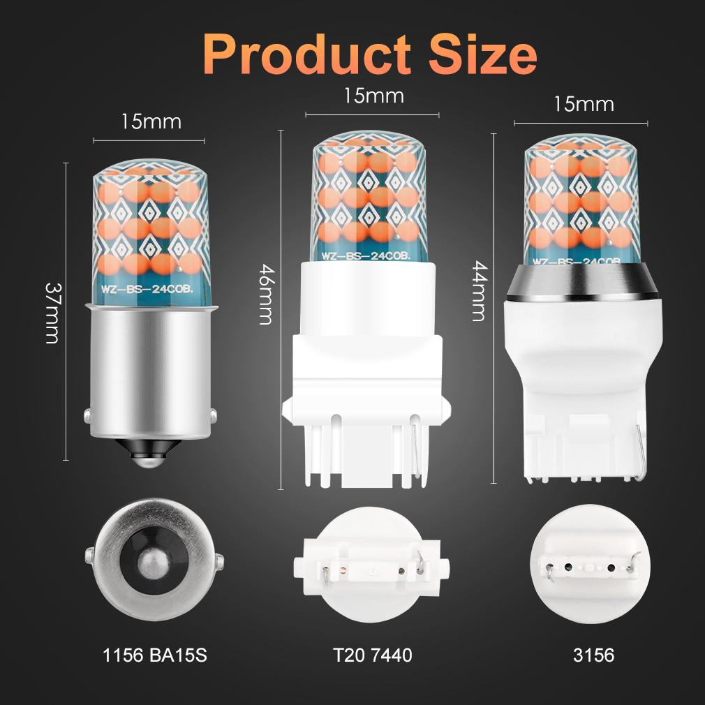 1 шт. 1156 BA15S P21W LED T20 7440 W21W Светодиодные лампы Кристально чистый силиконовый COB T25 LED 3156 3056 P27W Автомобильные указатели поворота Стоп-сигнал Янтарный Белый Красный